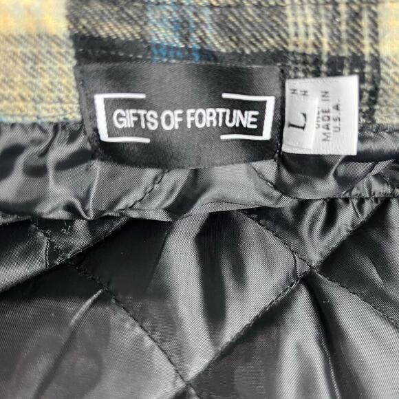 Gifts of Fortune Tomahawk Quilted Plaid Flannel Jacket Long Sleeve Button Up L - Picture 3 of 16